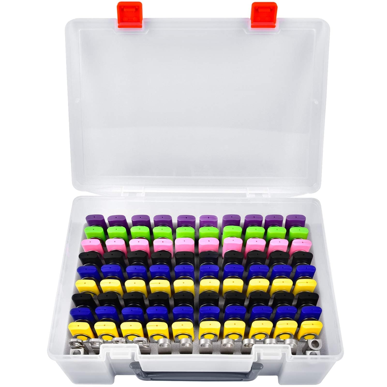 FULLCASE Flash Drive Case USB Memory Stick SD Card Storage Organizer- Holds 104pcs Thumb Drive Electronic Accessories Holder for Sandisk/for Samsung/for Inland/for PNY/for Netac (White)