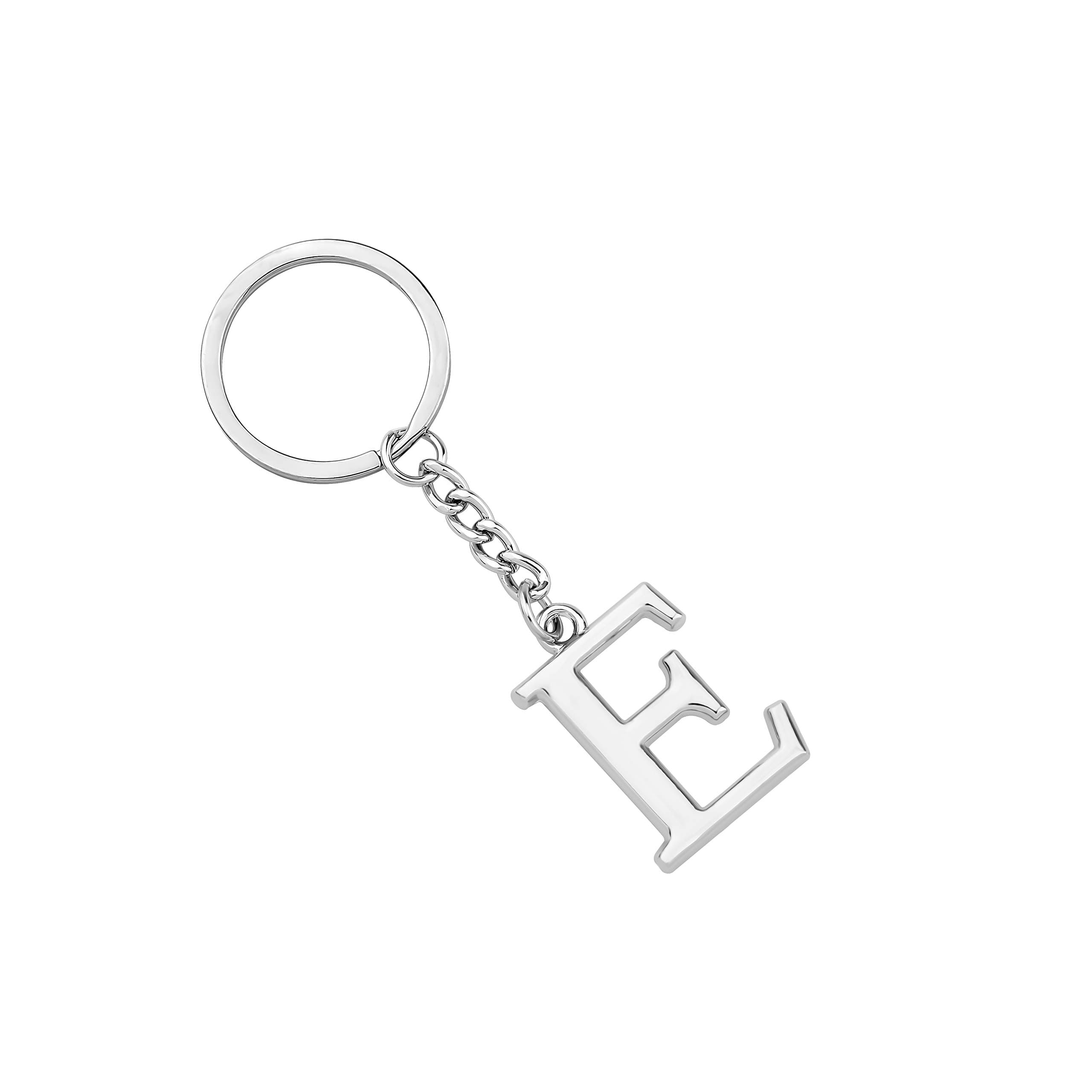 POTIY Silver Alphabet Initial Letter Keychain Initial Letter Charm Keychain for Women 26 Initial Letter A-Z Initial English Charm Key Ring