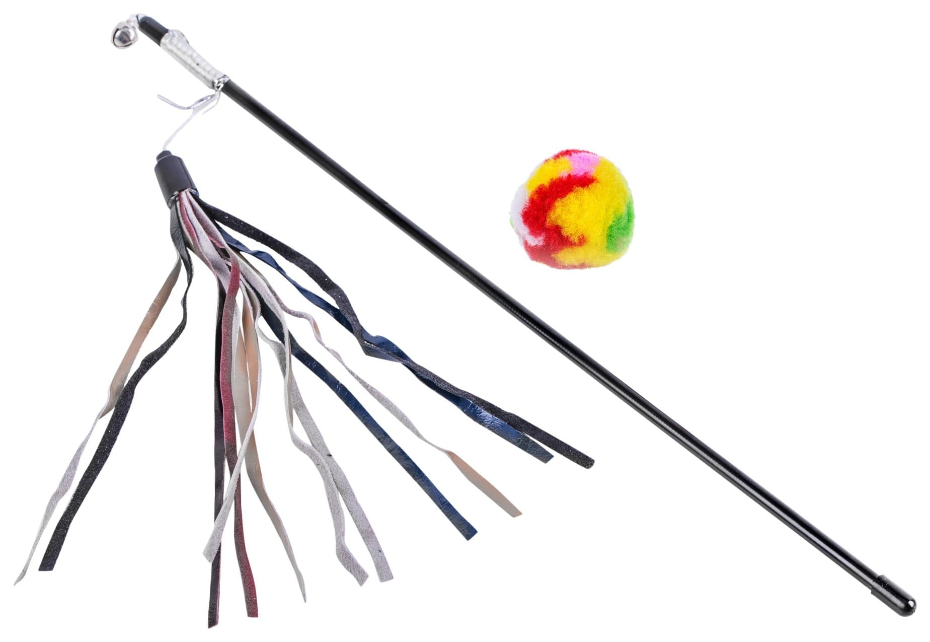 Cat​ ​Teaser​ ​Wand​ ​Chaser​ ​Toys​ ​With​ ​Wool​ ​Ball​ ​Bundle​ ​Set​ ​-​ ​Leather​ ​Stripes
