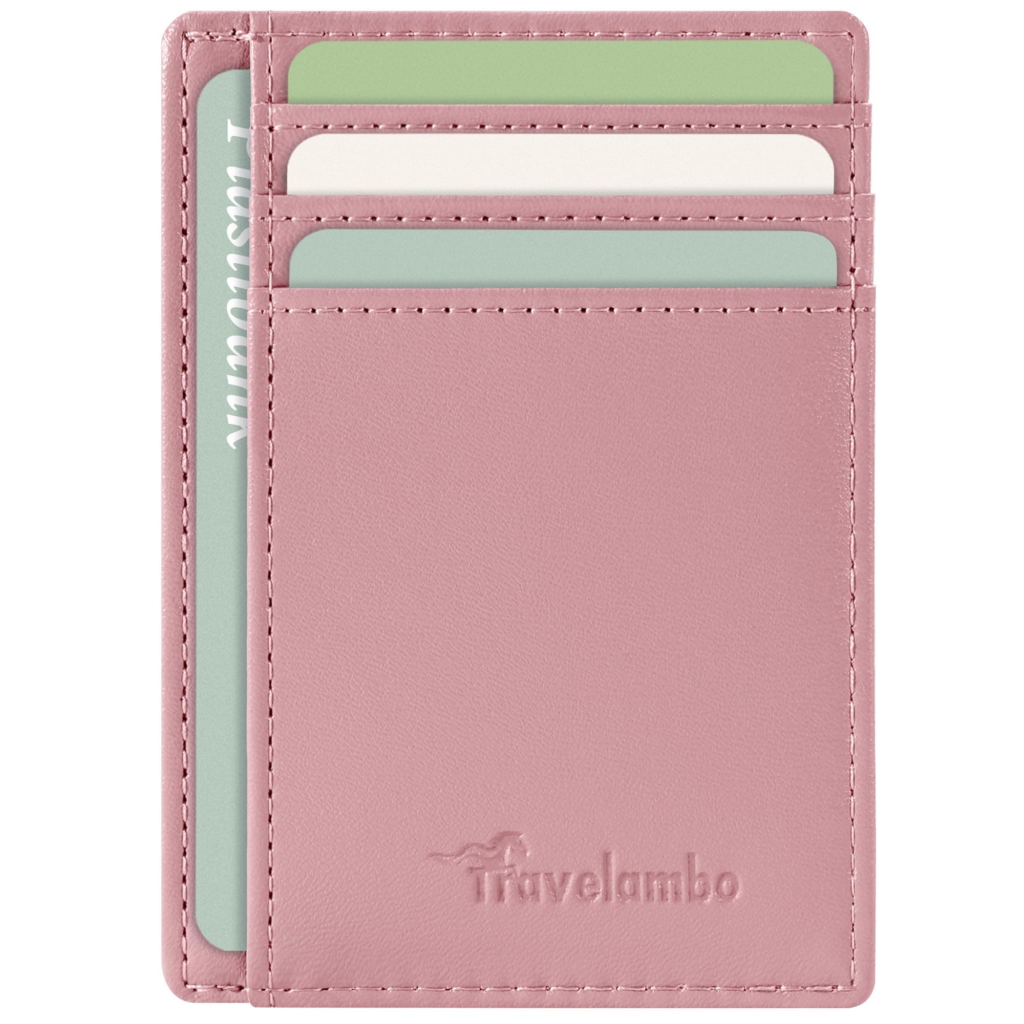 TravelamboSlim Wallet Front Pocket Minimalist Leather RFID Blocking Medium Size