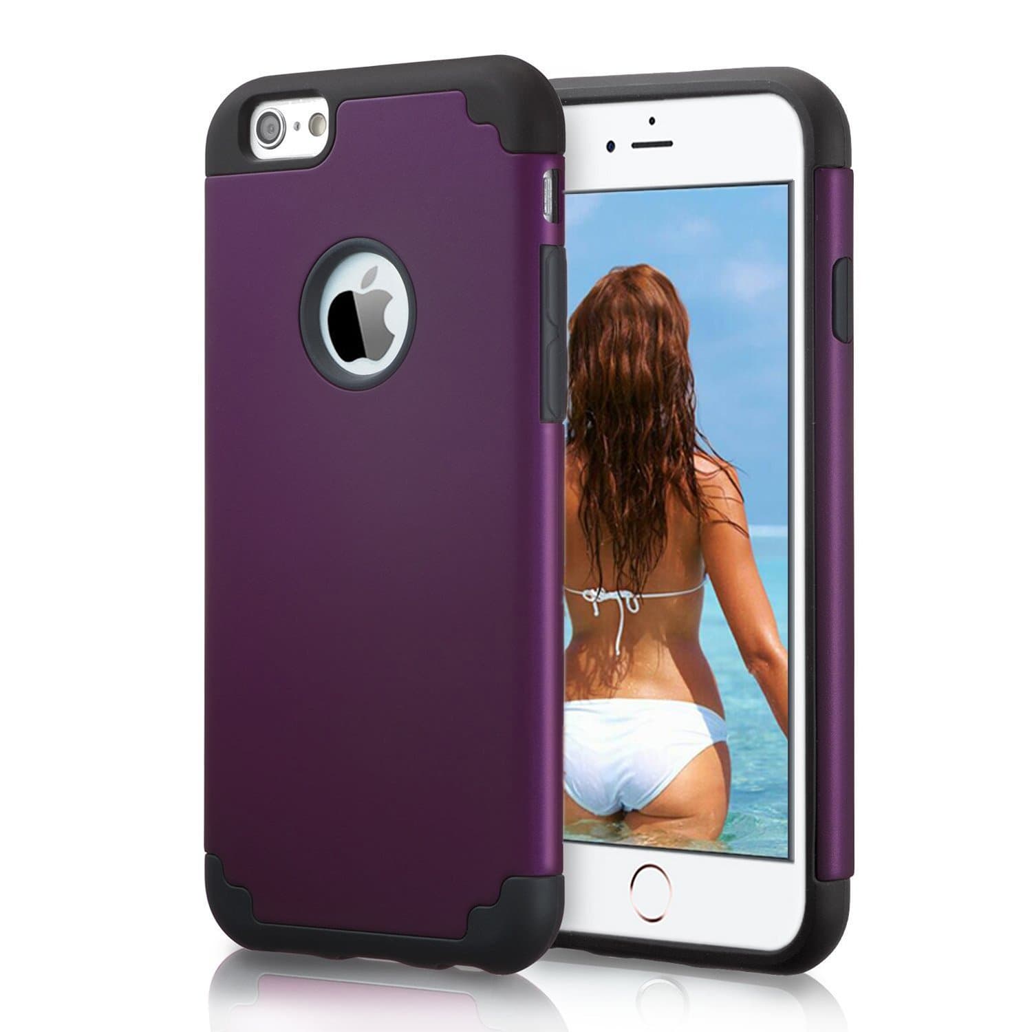 iPhone 6S case,2in1 Hybrid Case Cover for Iphone 6 by GPIXIU. Hard Cover for Iphone 6 Printed Design Pc+ Silicone Hybrid High Impact Defender Case Combo Hard Soft Cases Covers