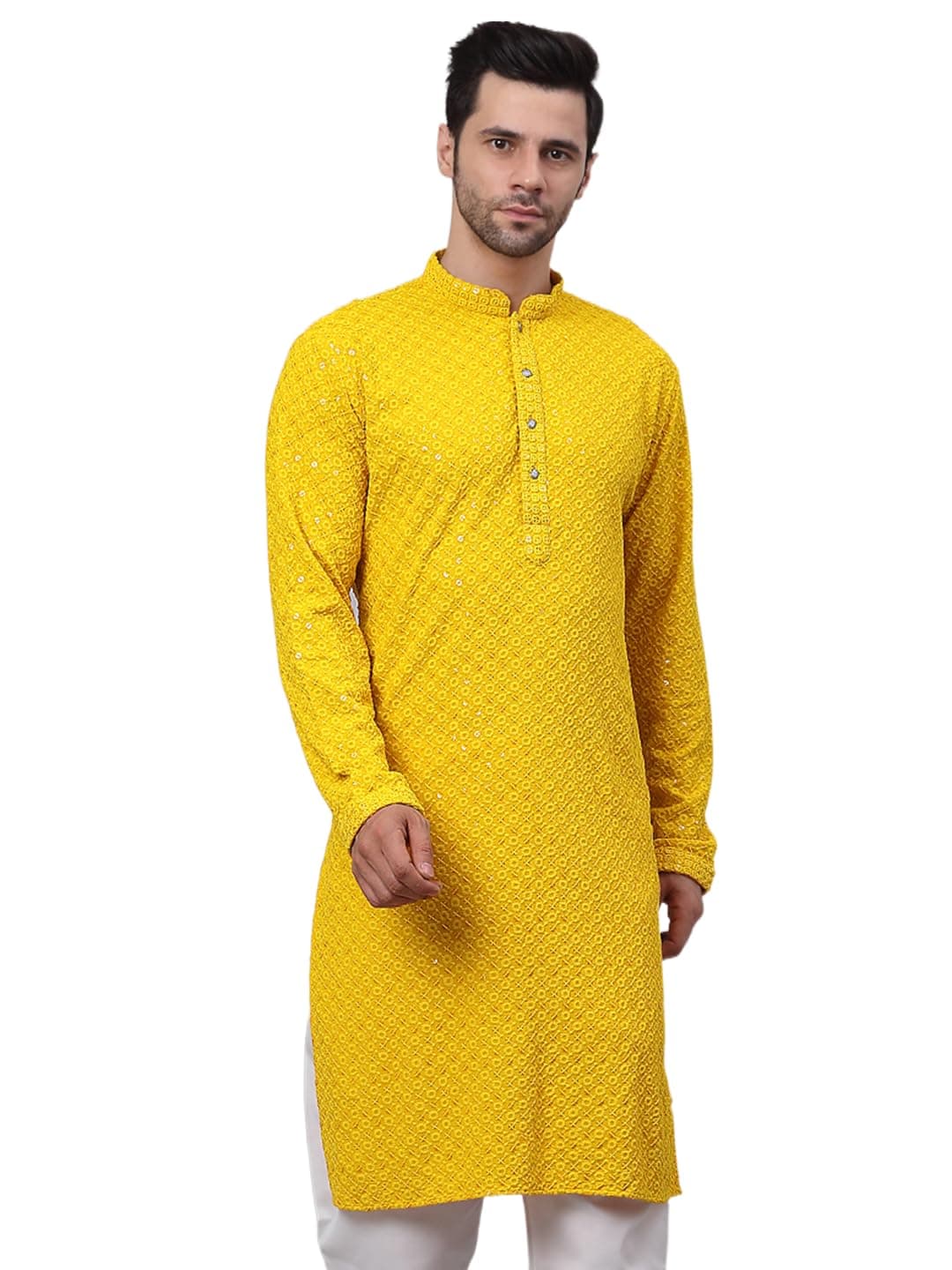 JompersMen's Chikankari Embroidered and Sequence Kurtas