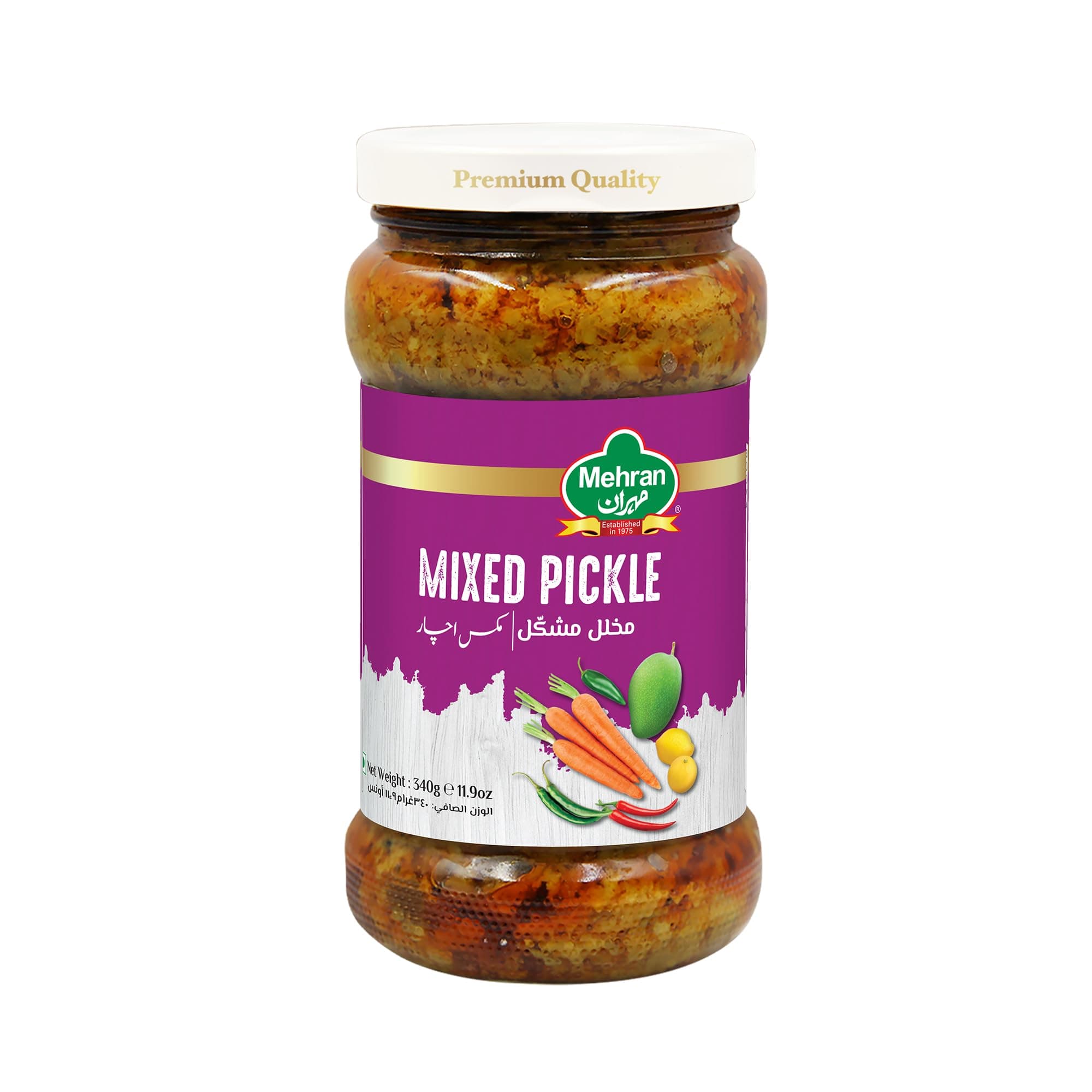 Mehran Mixed Pickle 340 gm, Multicolor