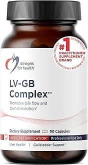 Designs for Health LV-GB Complex - Liver Detox Supplements for Gallbladder Support with Milk Thistle, Artichoke, Vitamins + Ox Bile - Supports Bile Flow + Toxin Elimination (90 Capsules)