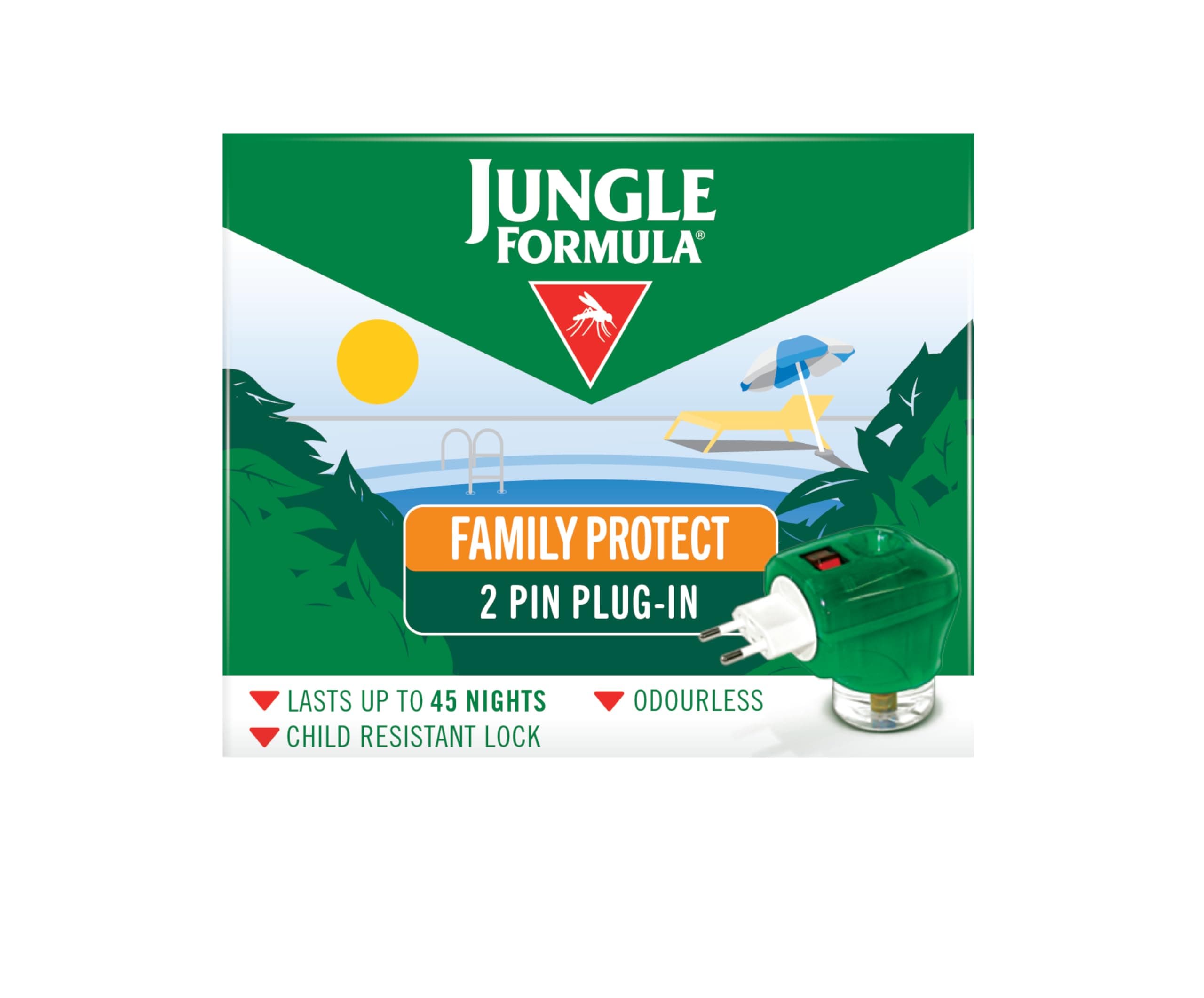 Family Protect Plug-in Mosquito Repellent - for Mosquitoes and Biting Insects, Lasts up to 45 Nights