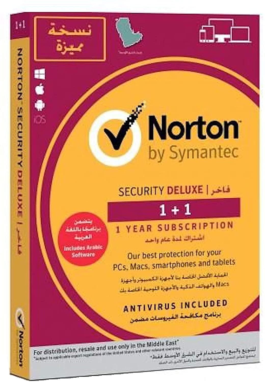Norton by Symantec Security Deluxe 3.0 AR 1 User for 3 Devices 1 Year Antivirus