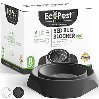 ECOPEST Bed Bug Interceptors – 8 Pack | Bed Bug Blocker (Pro) Interceptor Traps (Black) | Insect Trap, Monitor, and Detector for Bed Legs