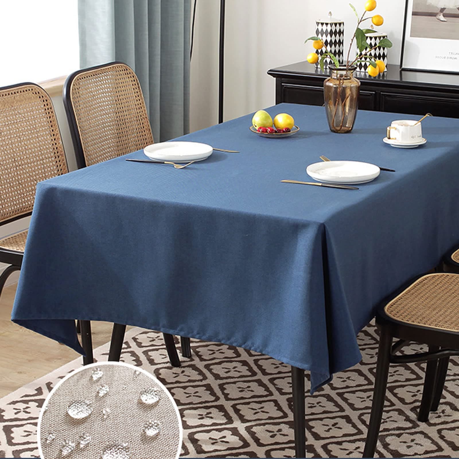 HIHELO Rectangle Tablecloth,Water Resistant Table Cloth For Dinning,Cotton Linen Tablecloth,Table Cloth Washable Spill Proof Wrinkle Resistant Table Cover For Kitchen Parties Tabletop Outdoor Picnic