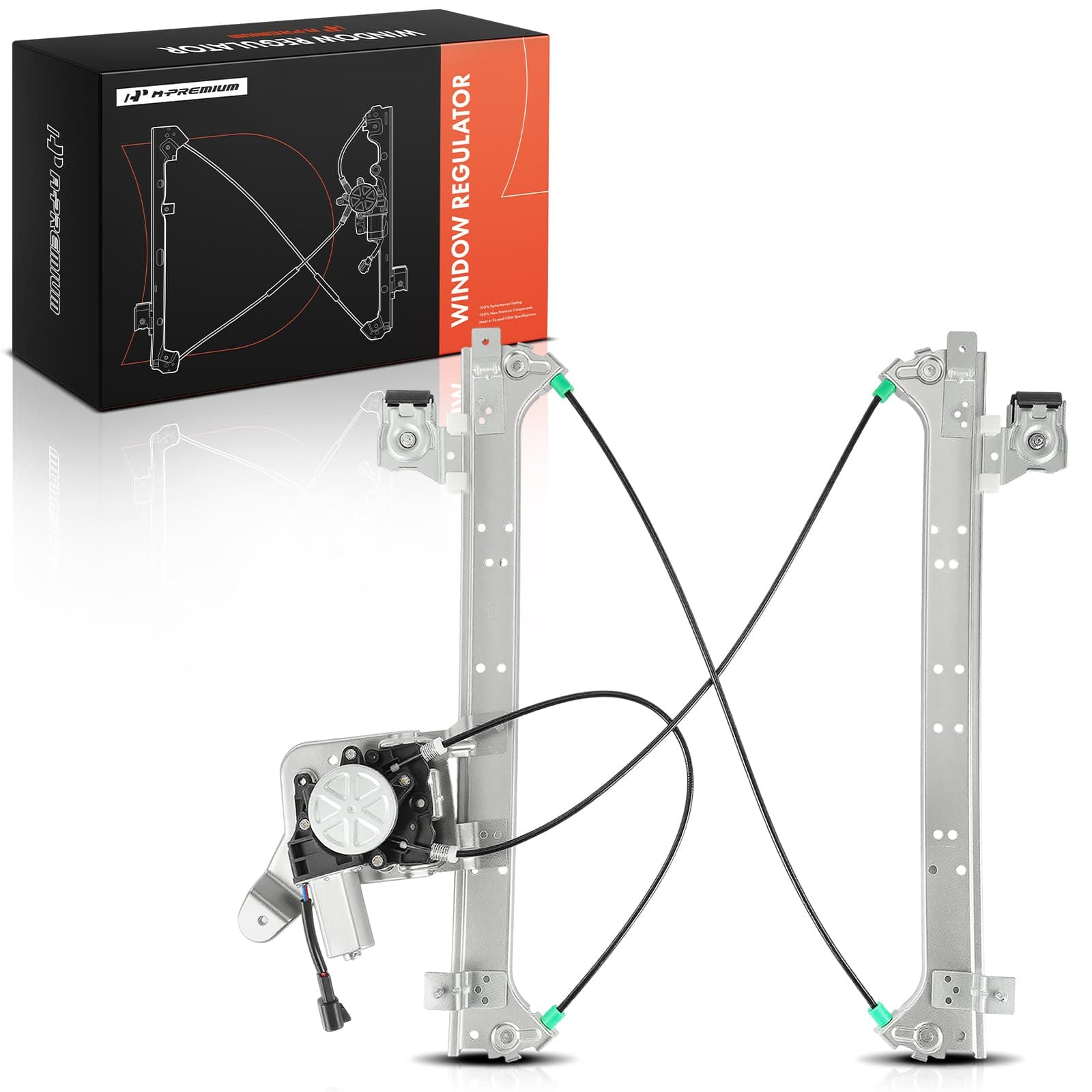A-Premium Rear Passenger Side Power Window Regulator with Motor Assembly For 2001-2006 Chevy Silverado 1500/2500 HD Suburban Avalanche, GMC Sierra 1500/2500 HD Yukon XL, 2003-2006 Cadillac Escalade