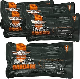 EVERLIT Israeli 6 Inch Emergency Bandage Compression Trauma Pressure Wound Dressing Sterile Vacuum-Sealed Packaging for Bleeding Control, Medical Trauma Kit, Gun Shot, First Aid IFAK