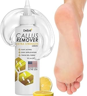 Callus Remover for Feet, Extra Strength Foot Callus Remover Gel, 8oz Salon Grade Home Pedicure Supplies for Dry Skin, Cracked Heel, Professional Strength Foot Care, Lemon