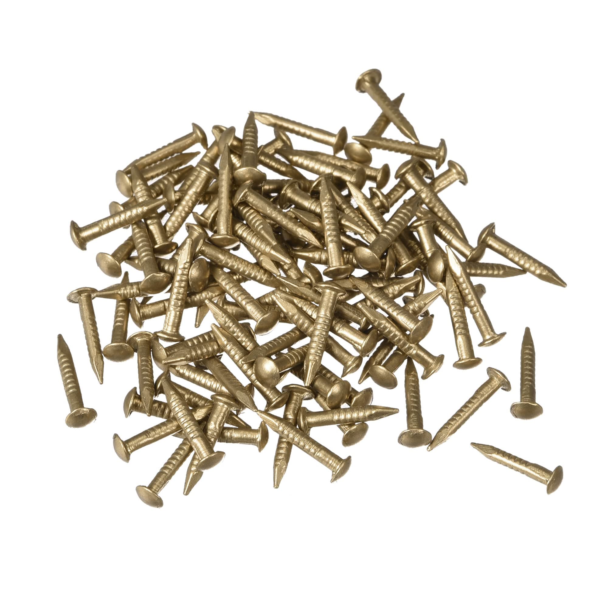 uxcell Small Tiny Brass Nails 1.2x8mm for DIY Decorative Pictures Wooden Boxes Household Accessories 80pcs