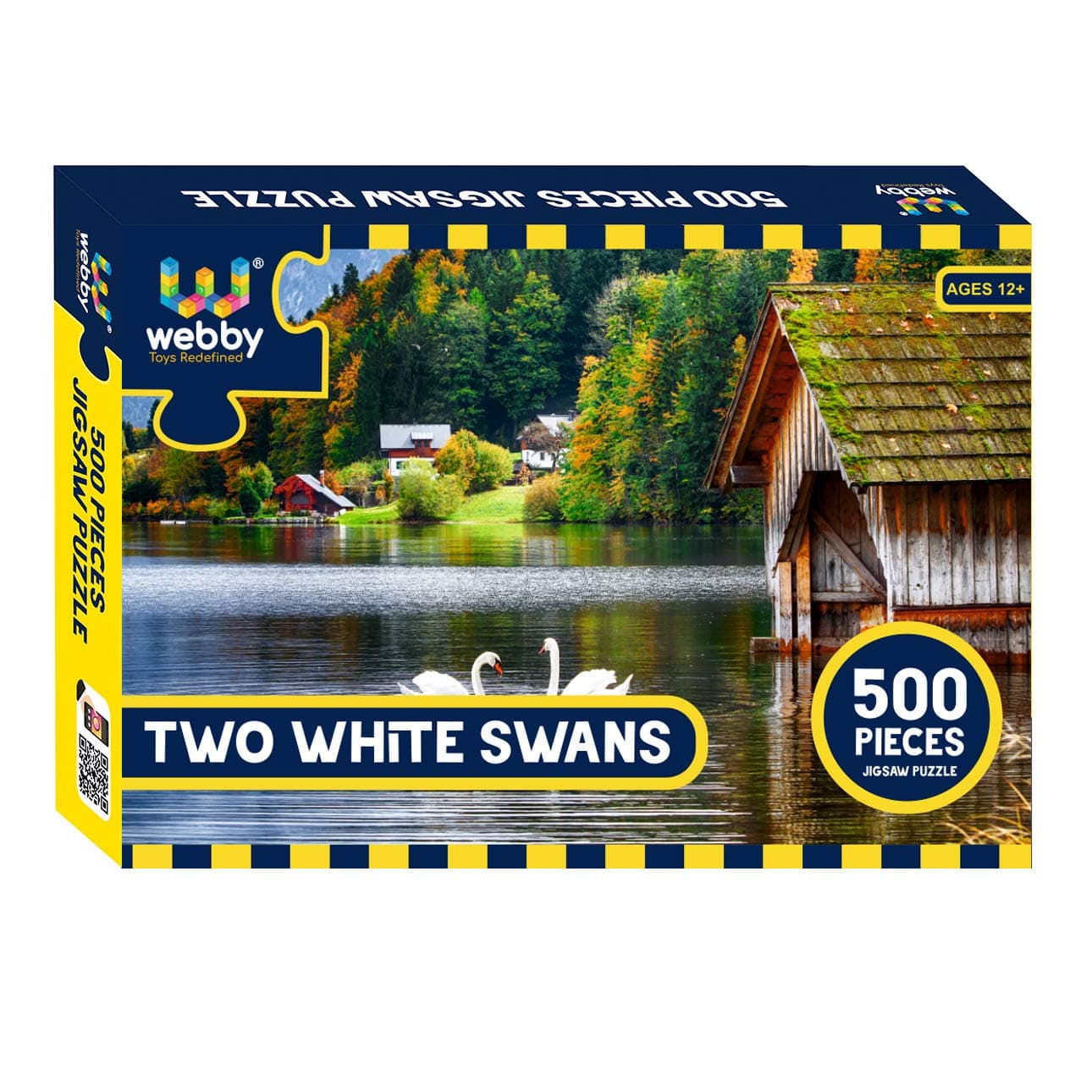 Webby Two White Swans Jigsaw Puzzle, 500 Pieces