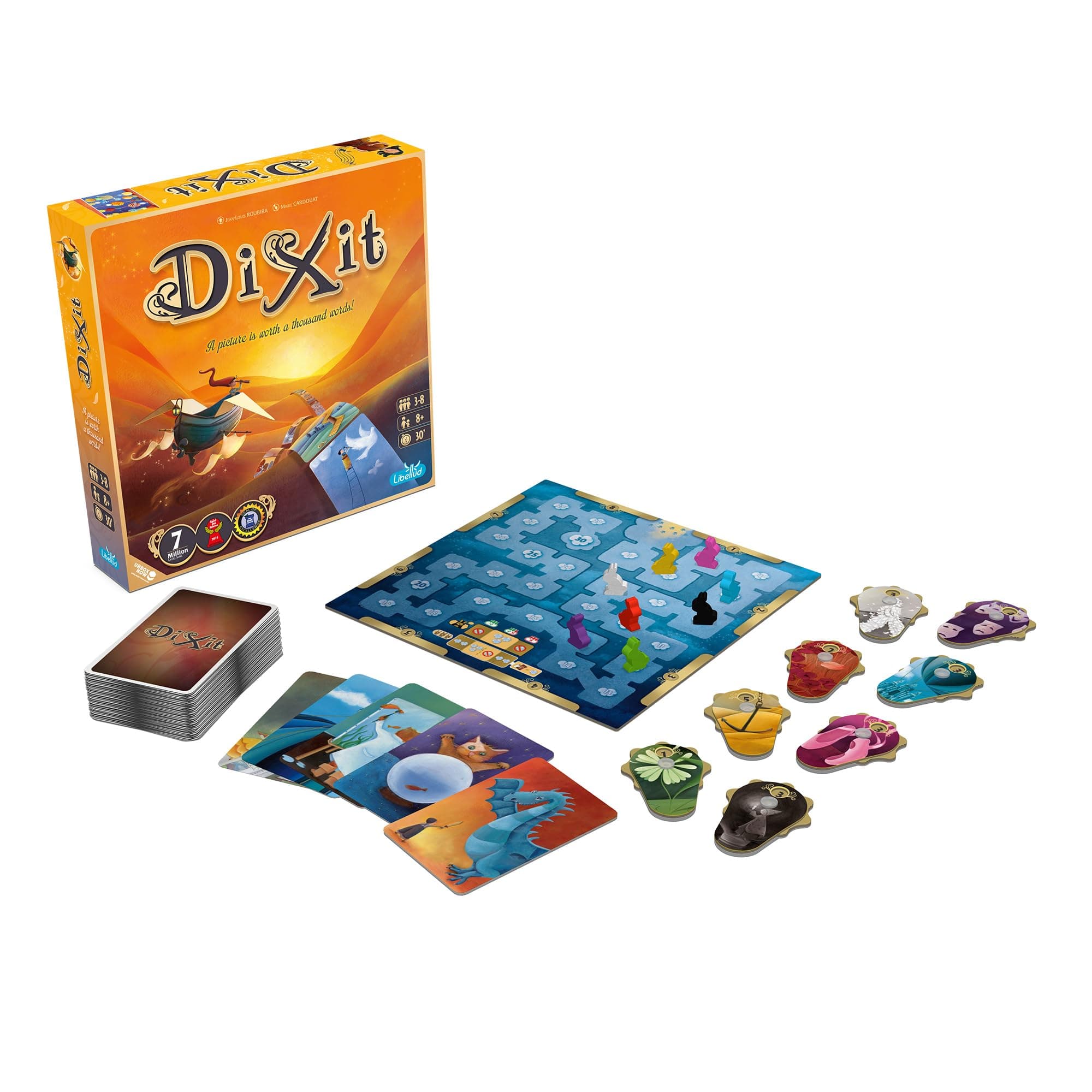 Dixit Board Game 2021 Refresh | Telling Stories Game for Kids and Adults | Fun Family Party Games | Creative Kids Games | Ages 8+ | For 3-8 Players | Average Play Time 30 Minutes | By Libellud