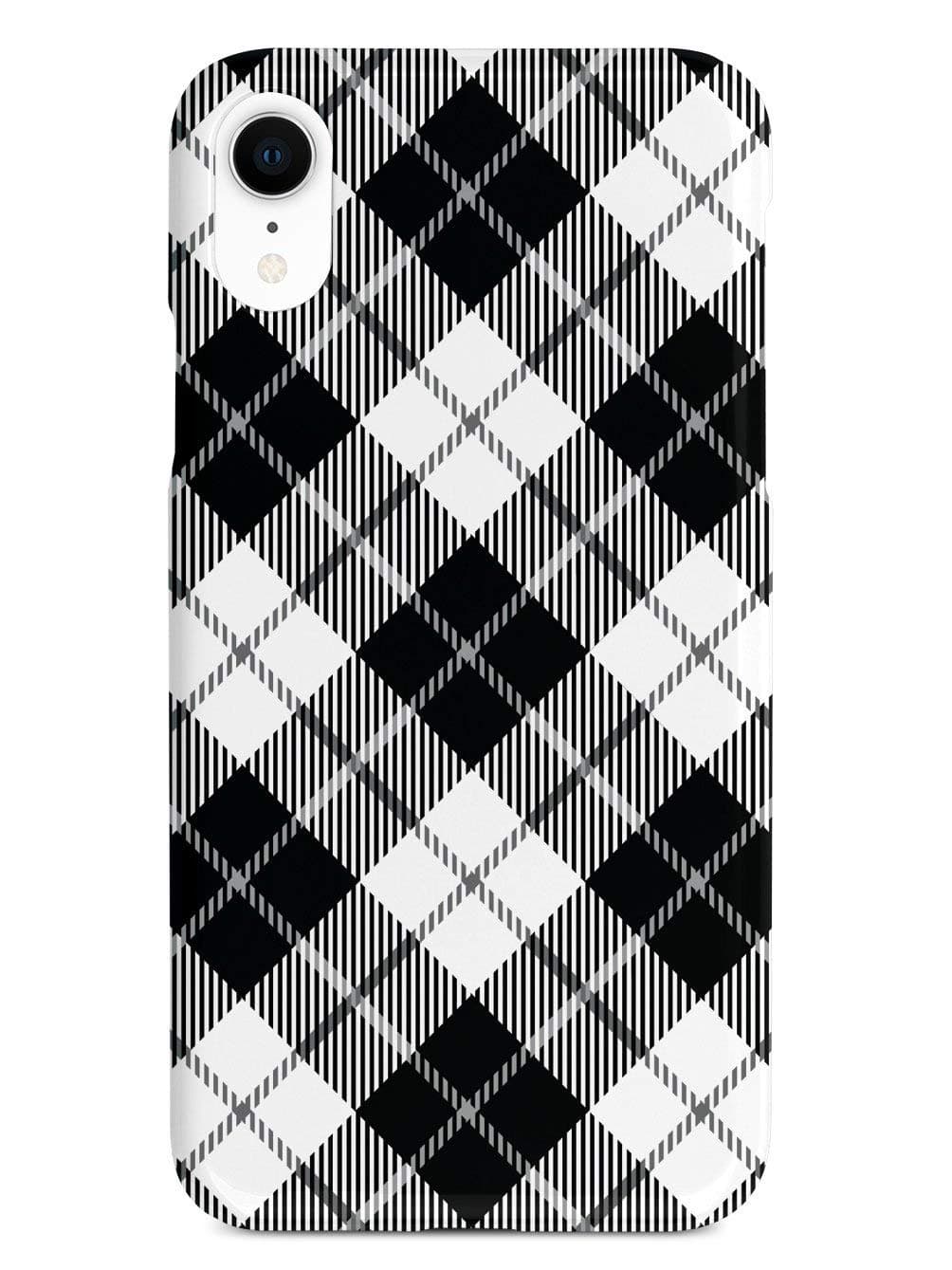Inspired CasesiPhone XR Shockproof Phone Case - 3D Textured Protective Phone Cover for Apple iPhone XR - Black and White Plaid