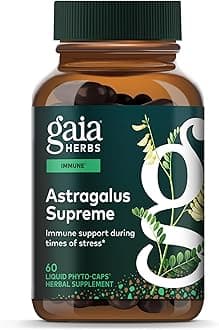 Gaia Herbs Astragalus Supreme - Immune and Antioxidant Support Herbal Supplement - with Astragalus Root, Schisandra Berry, and Ligustrum - 60 Vegan Liquid Phyto-Capsules (15-Day Supply)