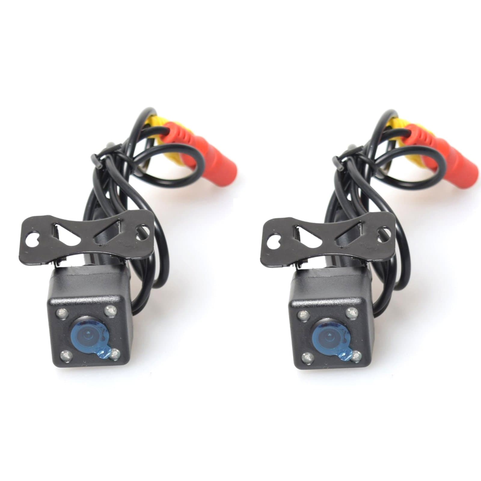 EKYLIN Car Auto Side View Camera IR Night Vision Side Mirror Screw Mount Camera, Mirror Image w/o Grid Lines - Pack of 2