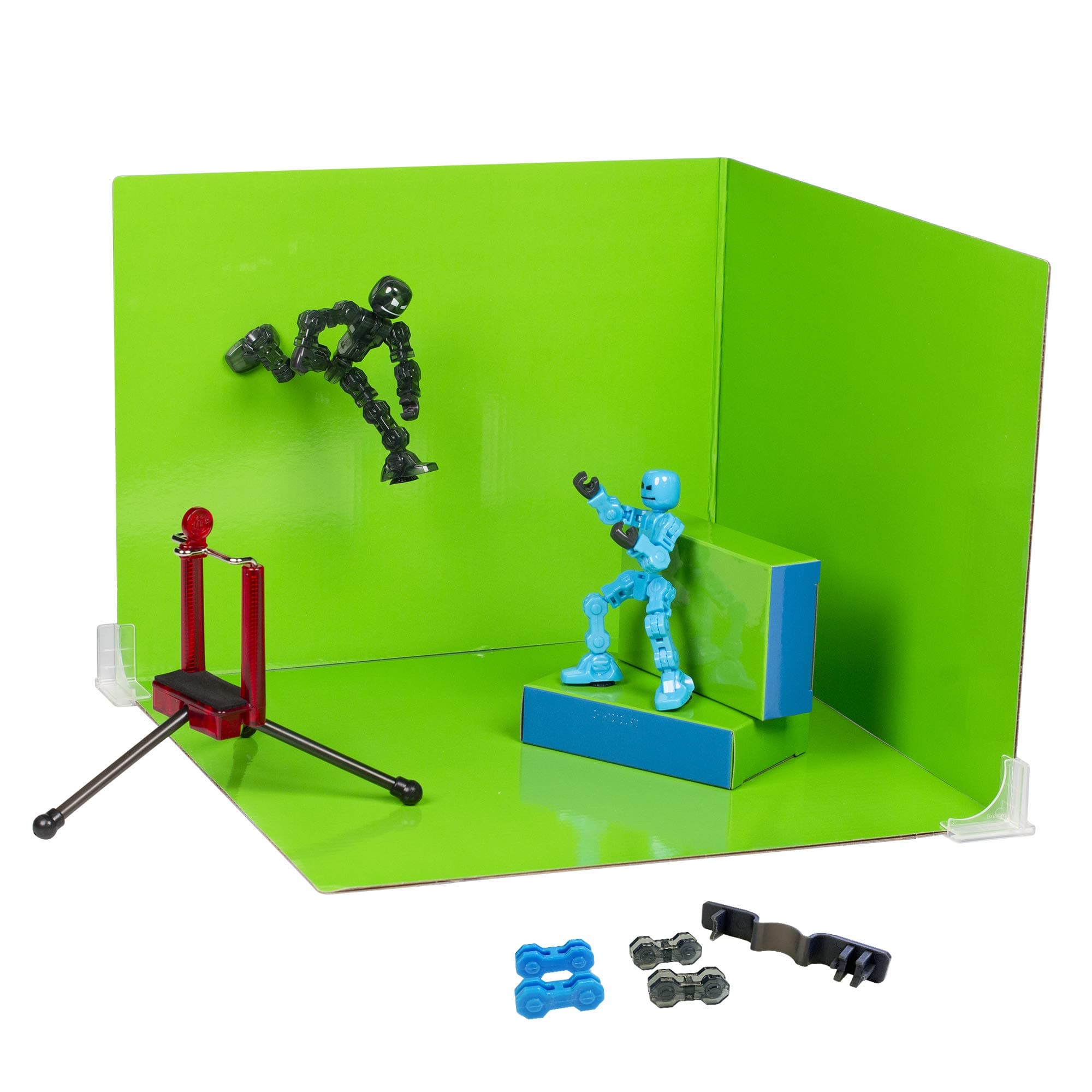 Klikbot Zanimation Studio - Includes 2 Klikbots, Phone Stand/Holder and 2 Sided Backdrop Screen, for Ages 6 and Up