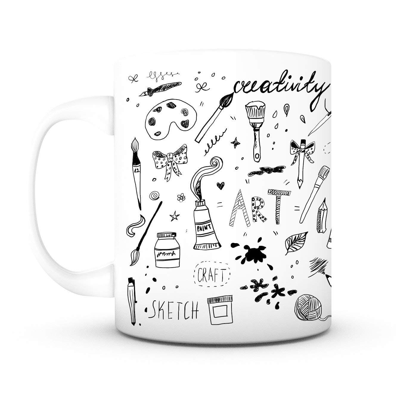 Art Coffee Mug-11oz Ceramic Mug, Unique Coffee Mug For Men Women Him or Her, Cool Present Options for Artist, Designer, Mom, Dad, Son, Daughter, Husband, Wife, Boss or Friends