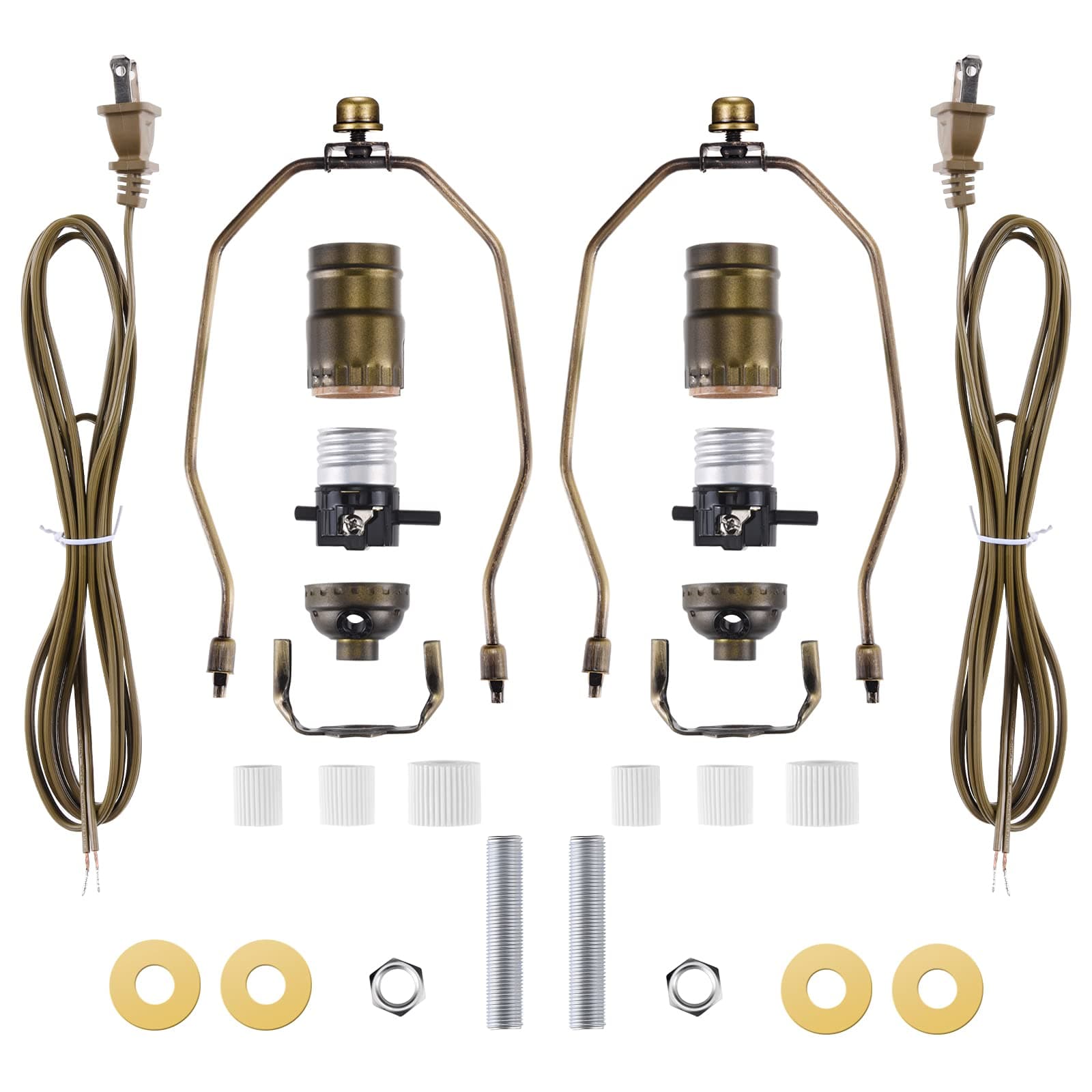 Canomo2 Sets Bottle Lamp Making Kit Includes All Adapters and Parts Allow You to Make a Wine Bottle Lamp or Other Bottle Lamps, Antique Brass Finish