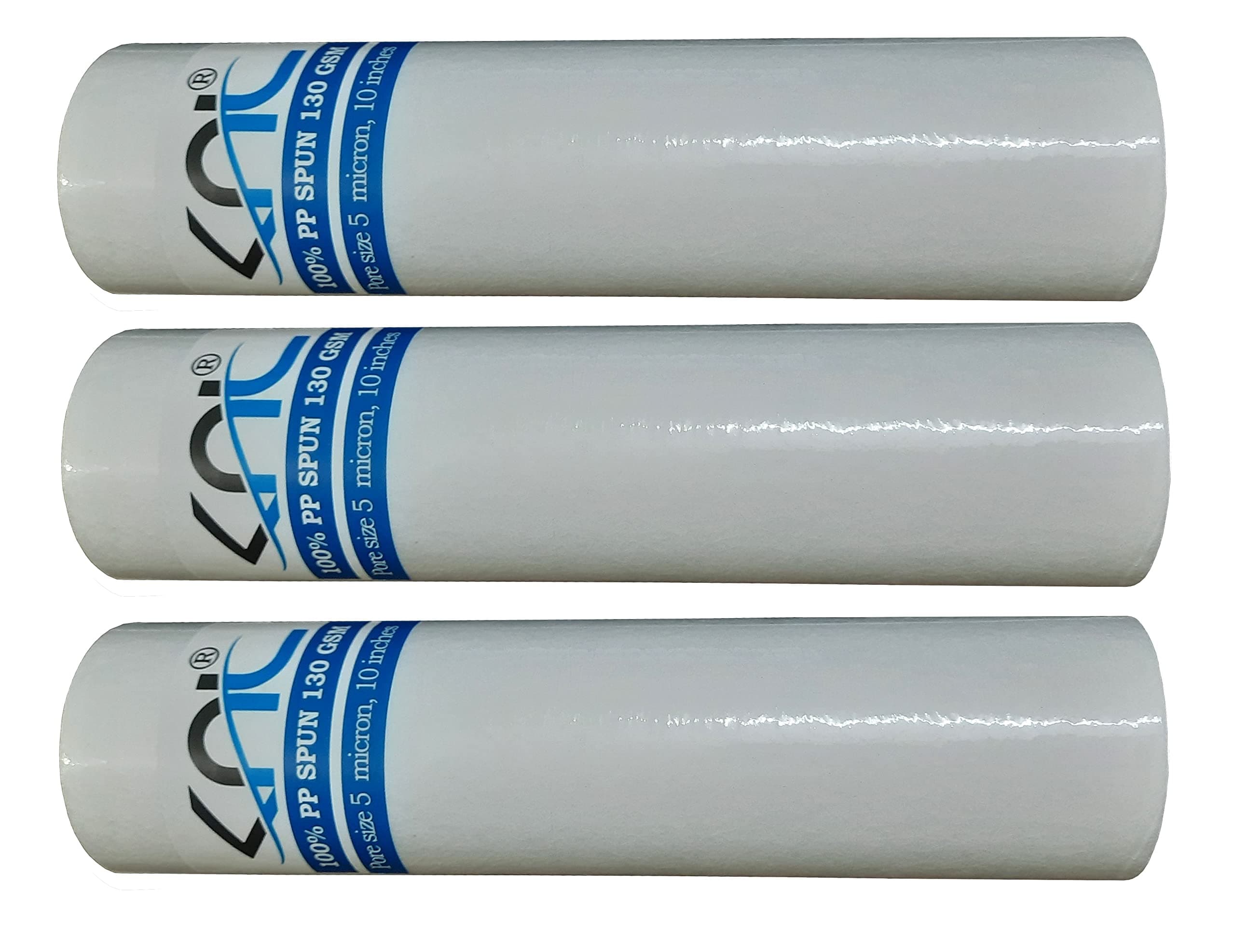 KNL PP Spun (polypropylene) 10 inches diameter 65 mm (2.5 inches) filter/cartridge 3 pcs set used in RO/NF (Nanofiltration) water purifier
