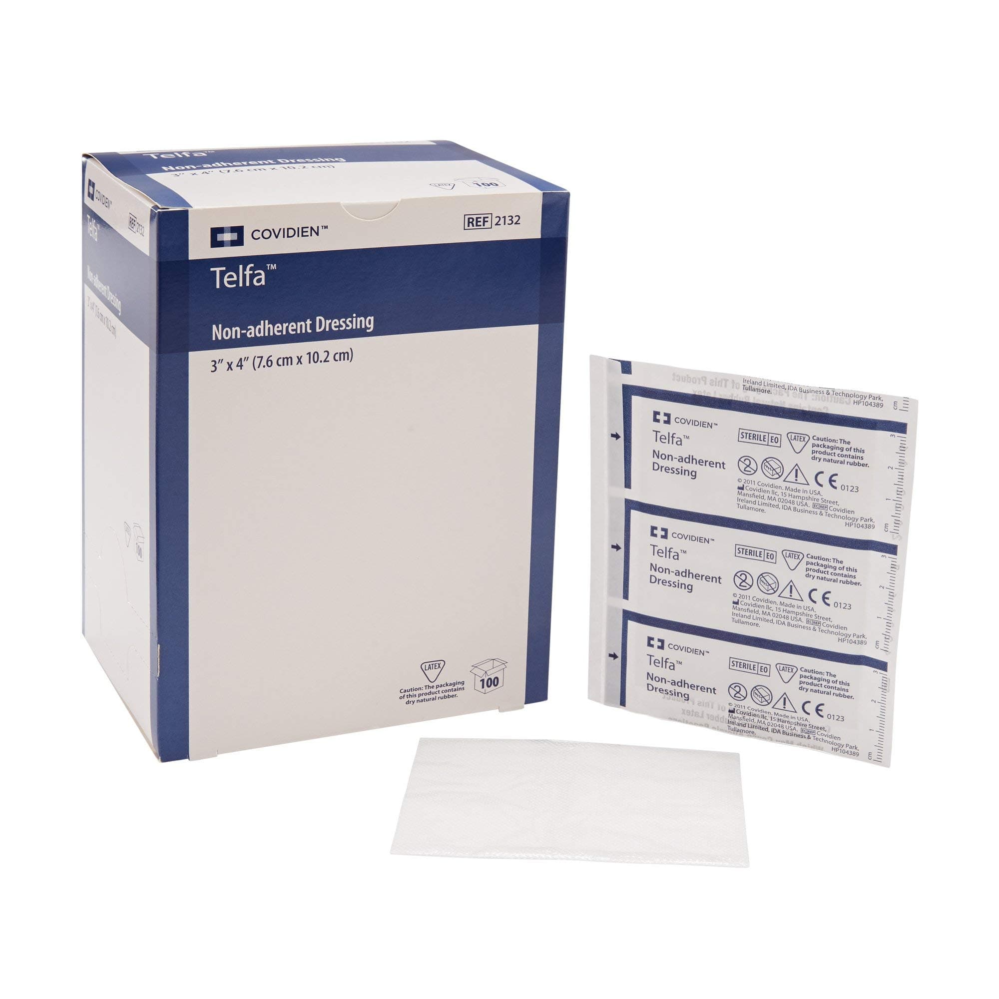 Telfa Non-Adherent Dressing, 3"x4", Box/100