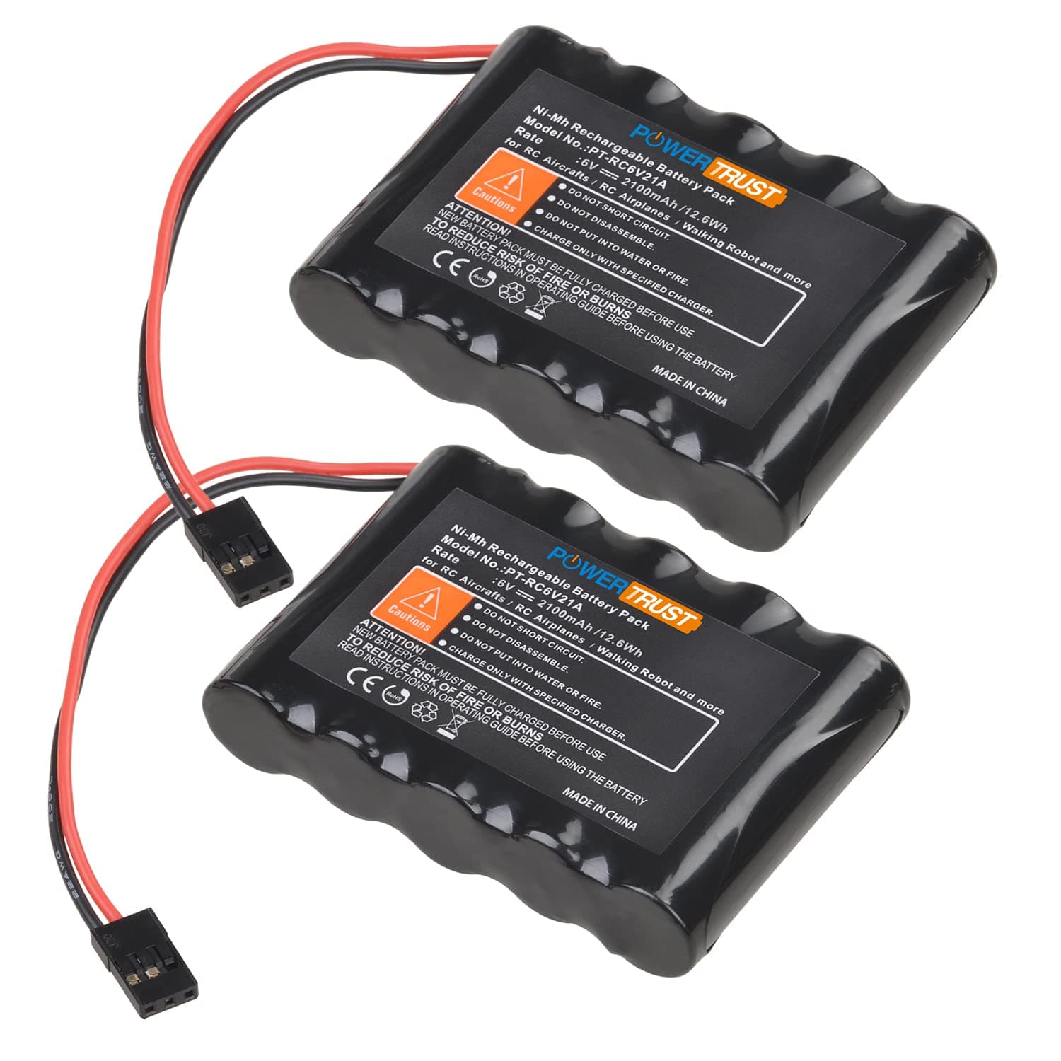 2-Pack RC Battery 6V Rechargeable Battery Pack for RC Aircrafts, RC Airplane, Walking Robot and More