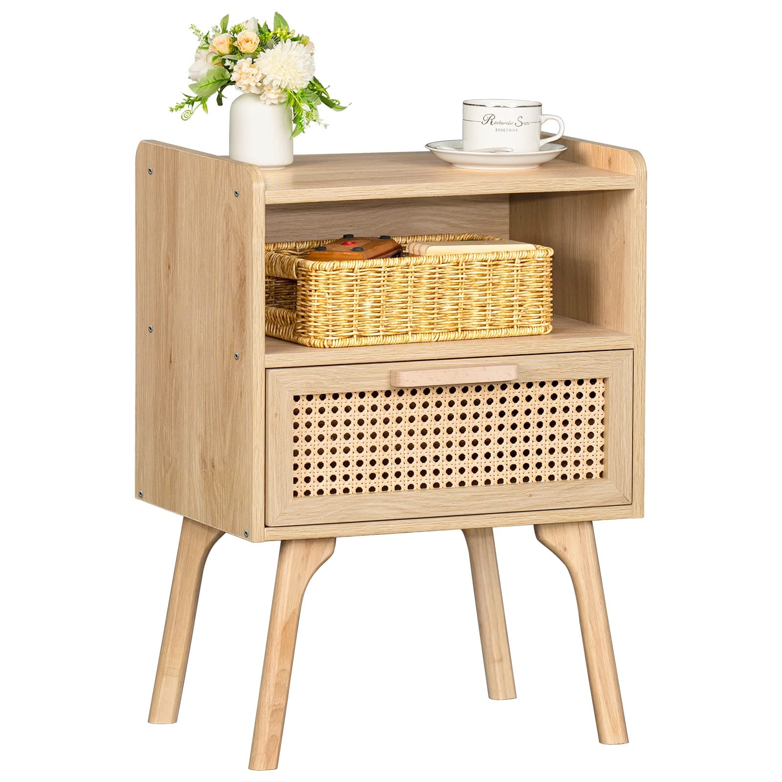 Lerliuo Rattan Nightstand