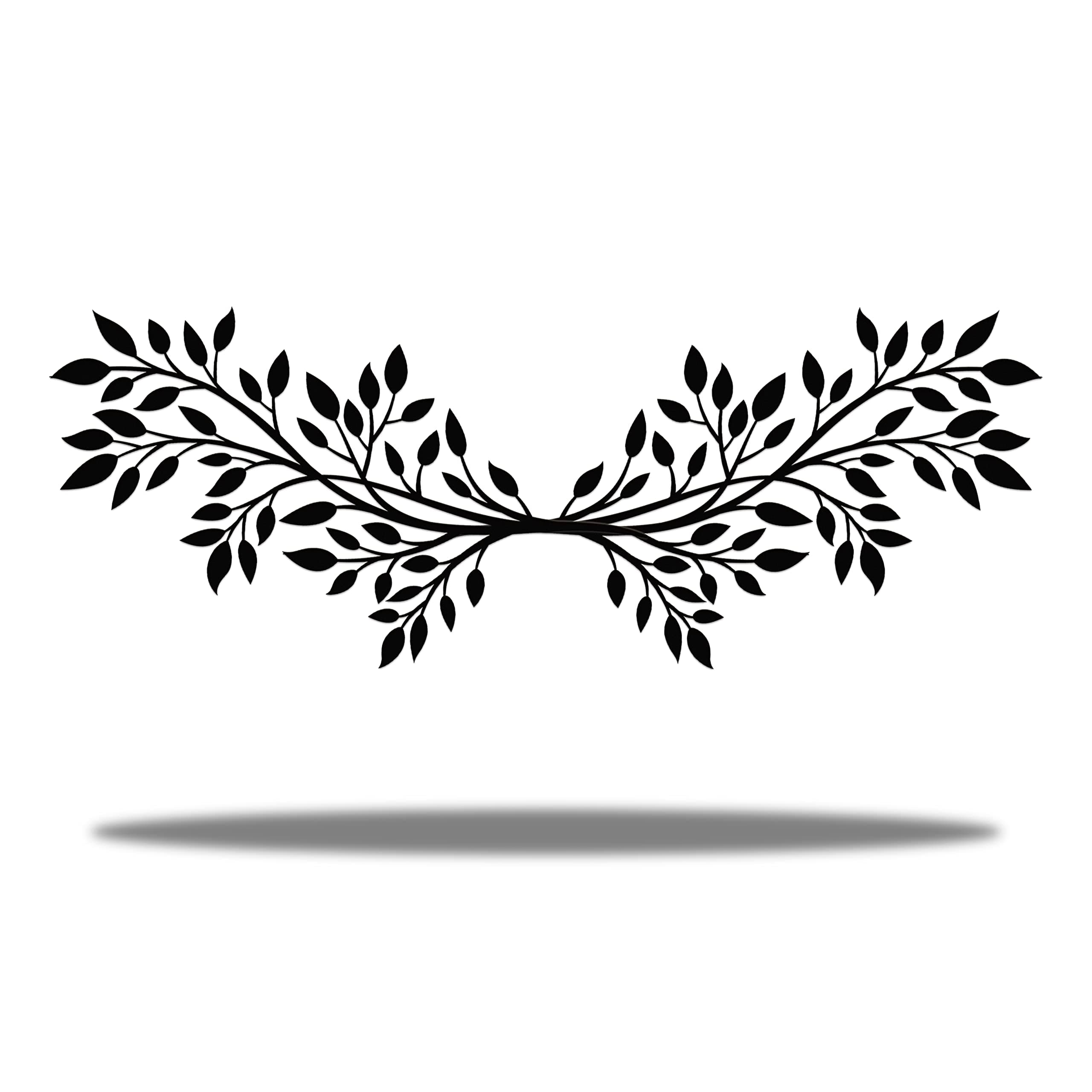 Vivegate Scroll Vine Olive Branch Leaf Metal Wall Decor - 34"X8" 2 PCS Black Wrought Iron Scroll Vine Olive Art Metal Wall Farmhouse Signs For Hanging Above Door Wall Decor