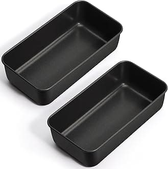 P&P CHEF Loaf Pan Set, 9 x 5 Inch Bread Pans, Stainless Steel Loaf Toast Baking Pans For Bread Meatloaf Lasagna Cake, Healthy & Non Toxic, Oven Safe& Easy Clean, (Black, 2Pcs)