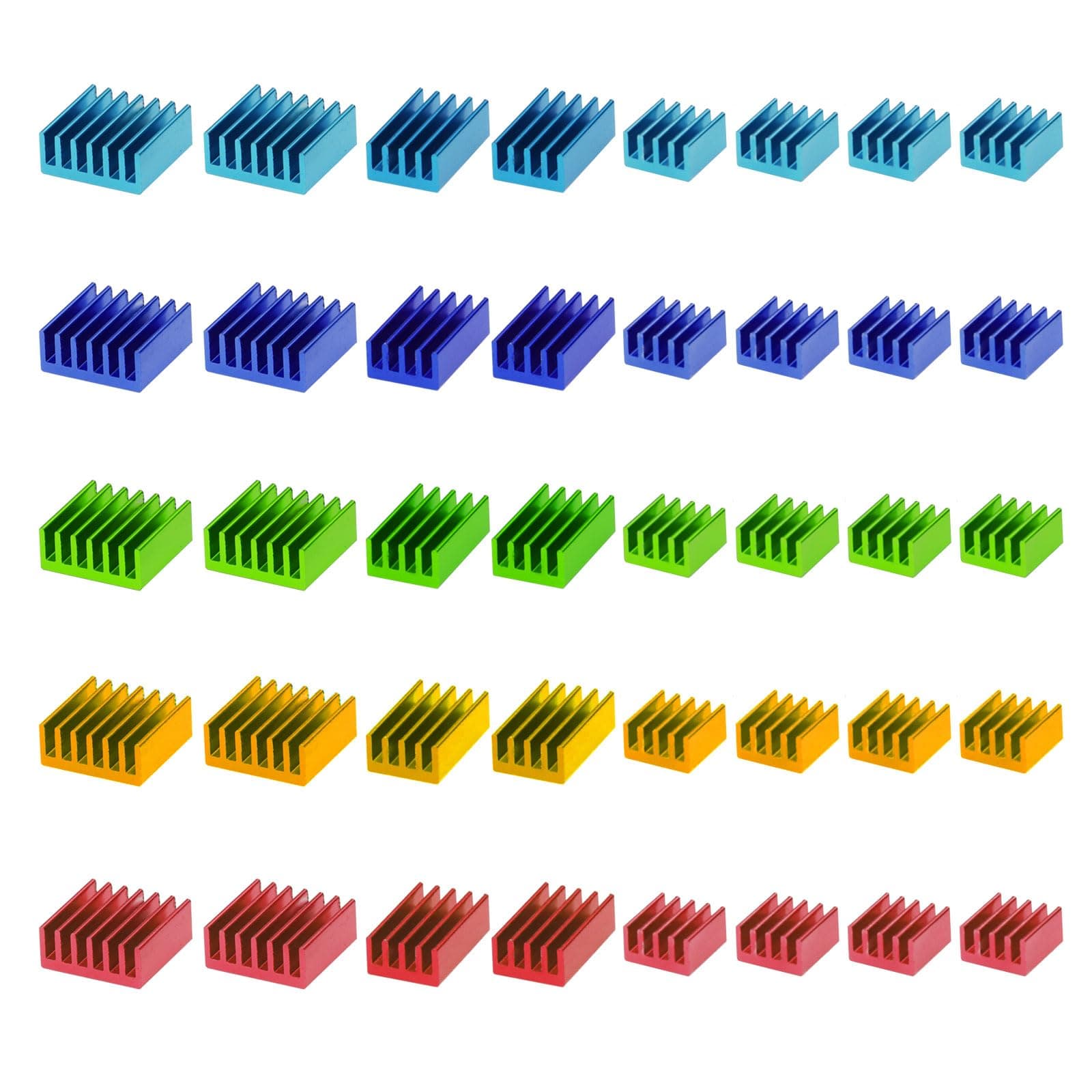 Pastall 40 PCS Raspberry Pi 4/5 Heatsink Kit with Thermal Conductive Adhesive Tape, Aluminum Heat Sink Cooler and Copper Heatsink for Raspberry Pi B B+ 2/3/4/5