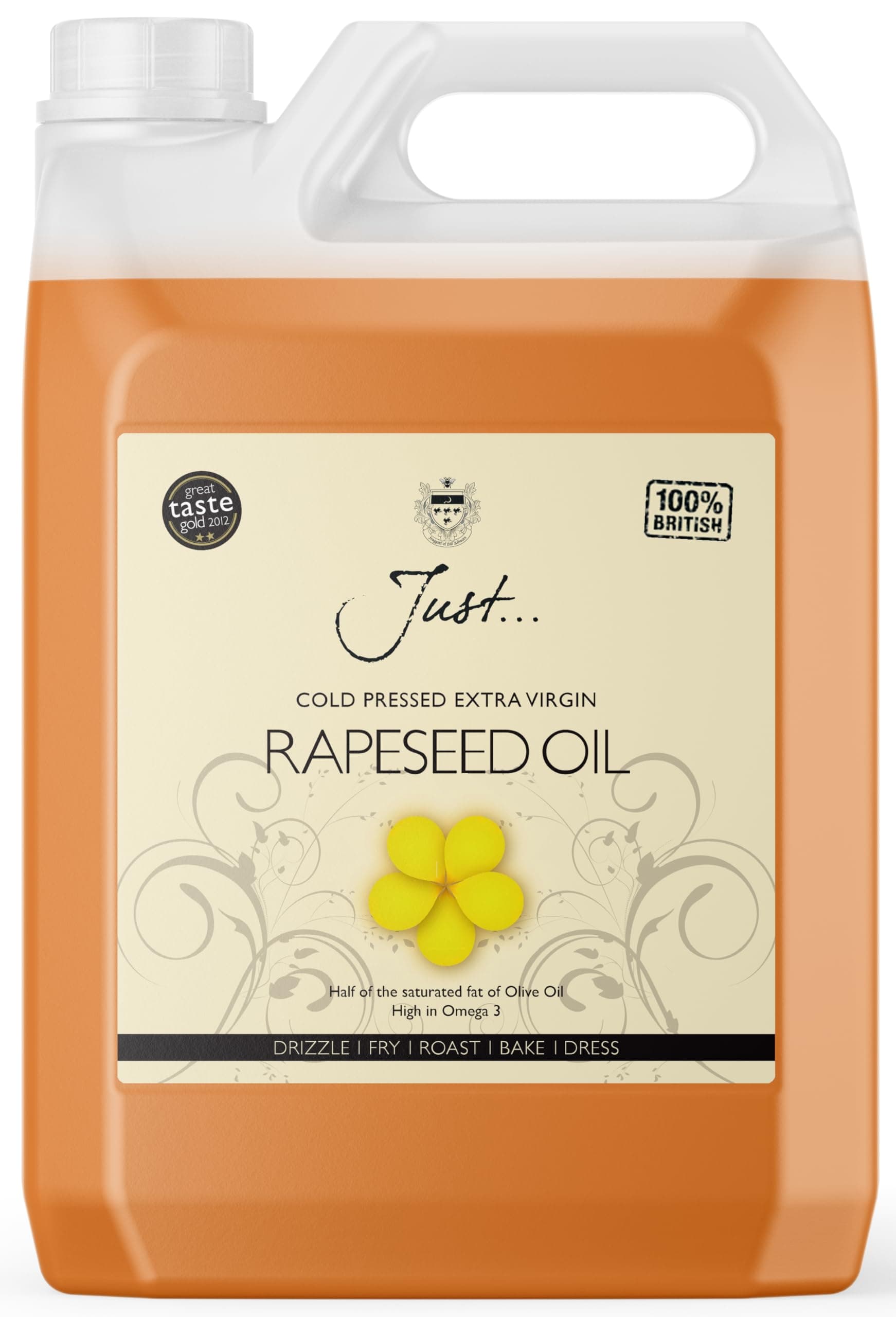 Just Cold Pressed Extra Virgin Rapeseed Oil 5 Litre