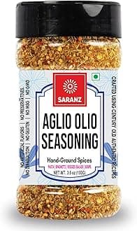 Aglio Olio Mix Exotic Seasoning Ideal For Salads, Soups, Main Dishes, Pasta, Spaghetti, And Vegetables Dairy-Free, Gluten-Free, And Aromatic Vegan Seasonings-100 Grams Sprinkler Jar