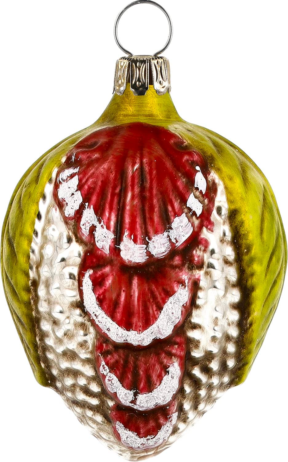 MAROLIN Glass Ornament Egg with Leaves