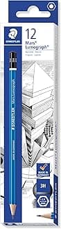 100-3H Mars Lumograph Graphite Pencils for Drawing & Sketching - 3H (Box of 12)