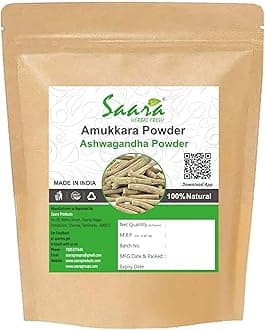 Amukkara Powder, 100g, Ashwagandha Powder, Indian Ginseng, Amukkara Kizhangu Powder (Pack of 1 x 100g)