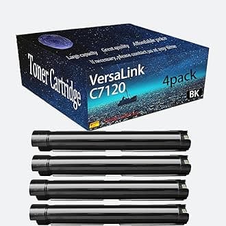 VersaLink C7120 Toner Cartridge Compatible for Xerox VersaLink C7100 C7120 C7125 C7130 Printer. high Printing Page Count 31300 Pages. (Black-4)