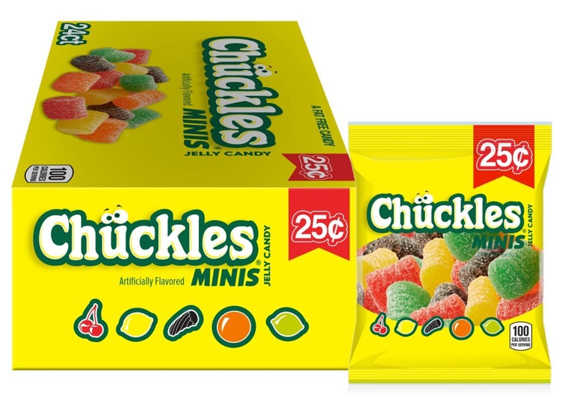 Chuckles Mini Jelly Candy, Cherry, Lemon, Lime, Orange and Licorice, 1 Ounce (Pack of 24)