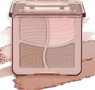 FelinWel Highlight Contour Makeup Palette Effortless Blending Matte Shimmer Highlighter Palette and Bronzer Powder for Cool Toned Skin
