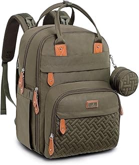 BabbleRoo Baby Changing Bag Backpack, Nappy Changing Back Pack Diaper Bags with Changing Mat & Pacifier Holder for Mom & Dad