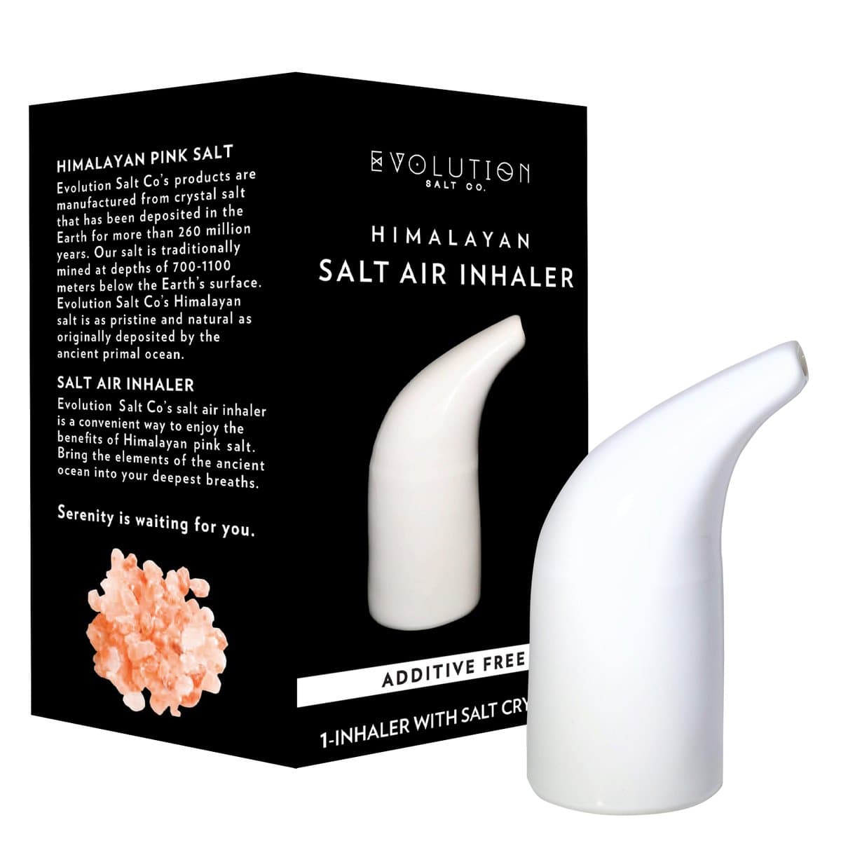 Evolution SaltInhaler Ceramic Filled with Crystal Himalayan Salt 14. oz Apx