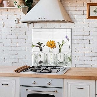 Tempered Glass Kitchen Backsplash, Stove Back Cover, Stove Splashback, Cutting Board, Kitchen Sink Splash Guard, Home Wall Decor (20x20'')