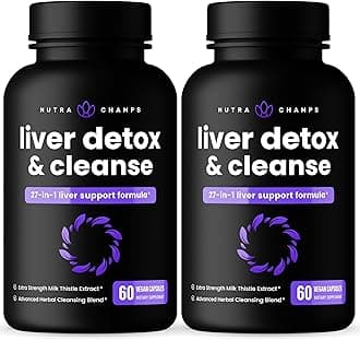 Liver Cleanse Detox & Repair Formula, Milk Thistle Extract with Silymarin, Artichoke, Dandelion, Chicory Root Powder, Premium Liver Support Pills Supplement, 60 Capsules (Pack of 2)