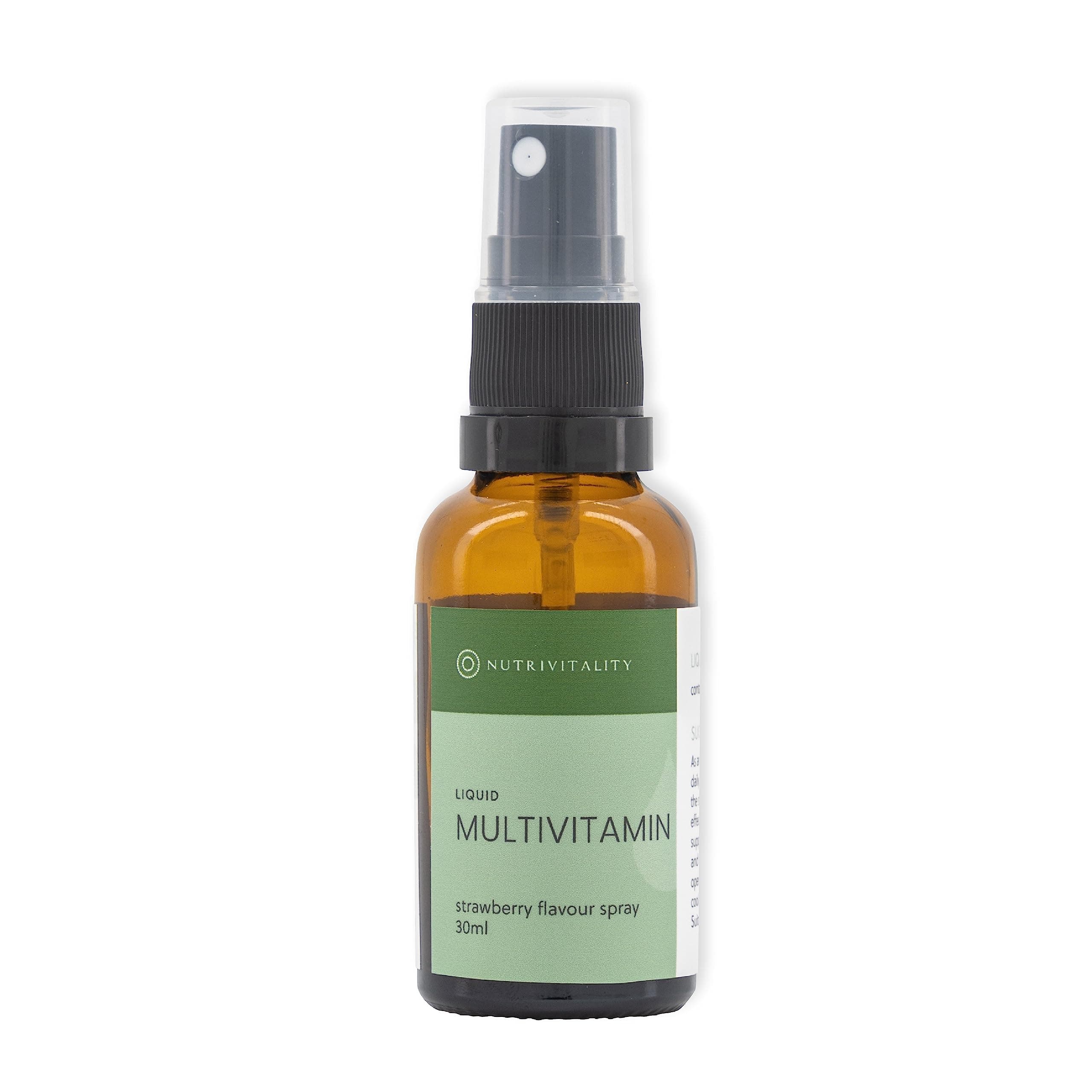 Nutrivitality Liquid Multivitamin Spray 30 ml - 60 Servings - Immune Support - Brain Health - Reduces Tiredness - Vitamin A - Vitamin C, B Vitamins, Vitamin D3, Vitamin K2 - Strawberry Flavour