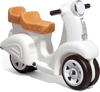 Kids Ride Along Scooter, Single Seater Easy to Store Ride On Toy with Rear Storage Slot, Suitable for Children both Boys and Girls Aged 18m and Above, White