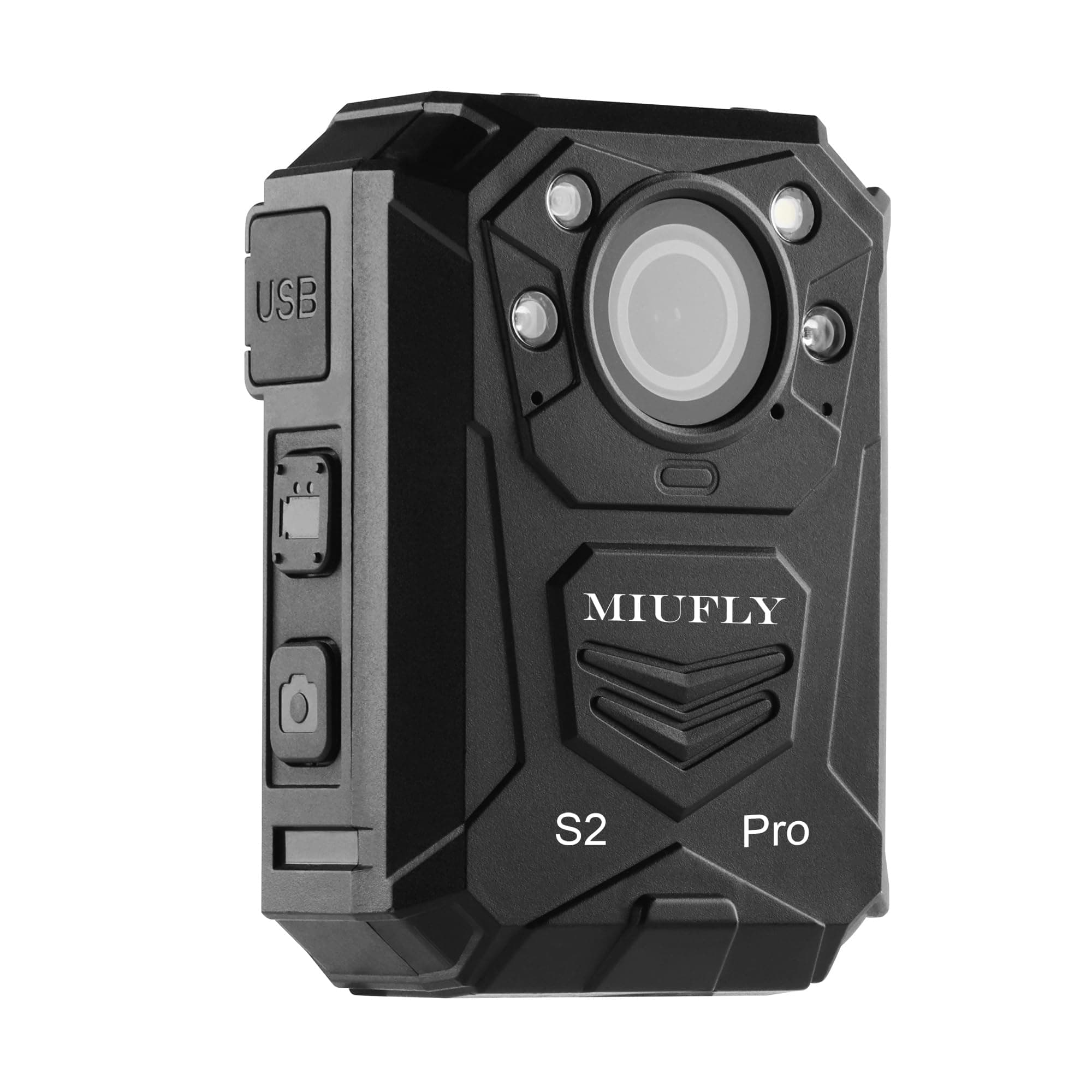 MIUFLY S2 PRO 2K Voice Control Camera, Wearable Camera with Night Vision, GPS, Built in 128G Memory