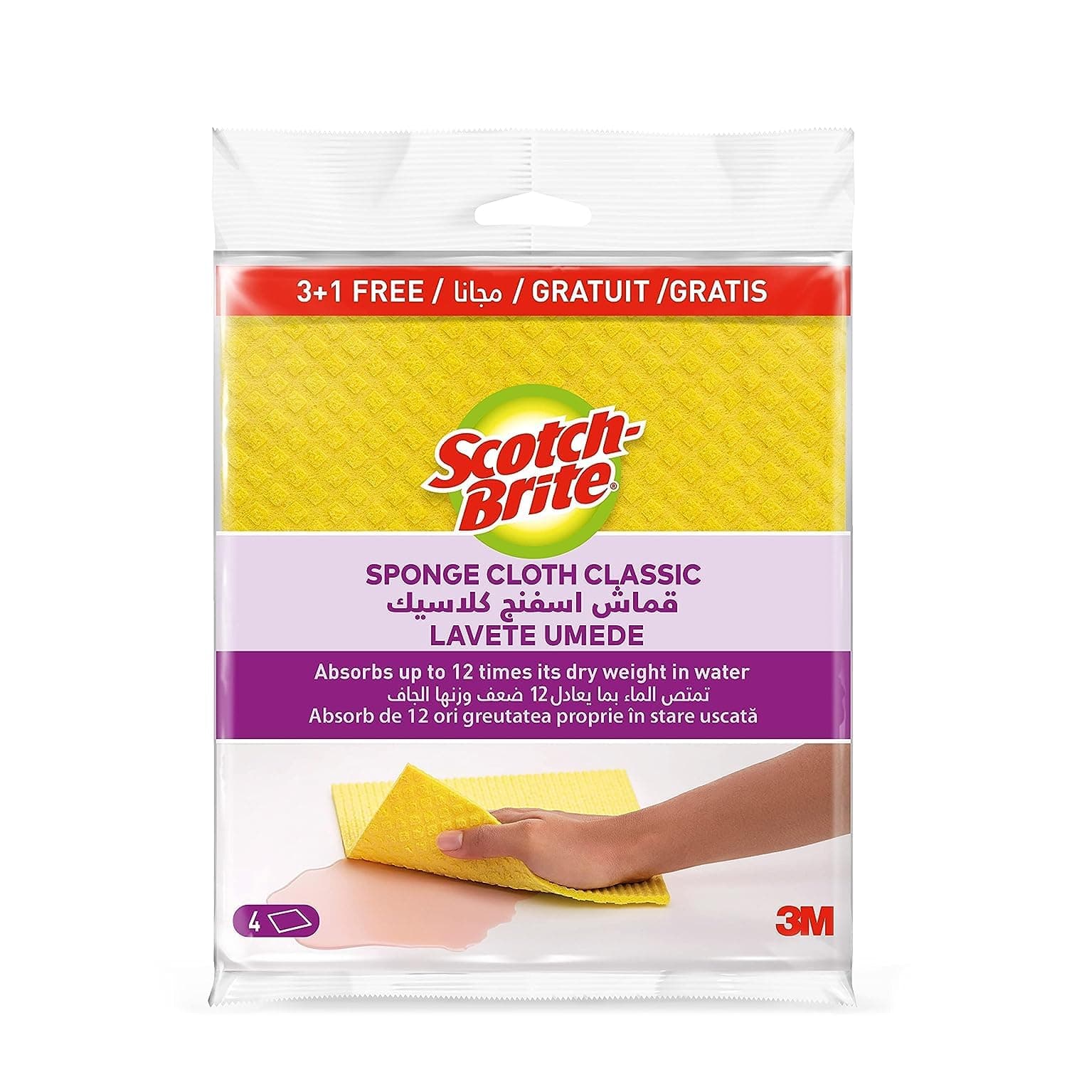 SCOTCH BRITE SPONGE CLOTH CLASSIC 3+1