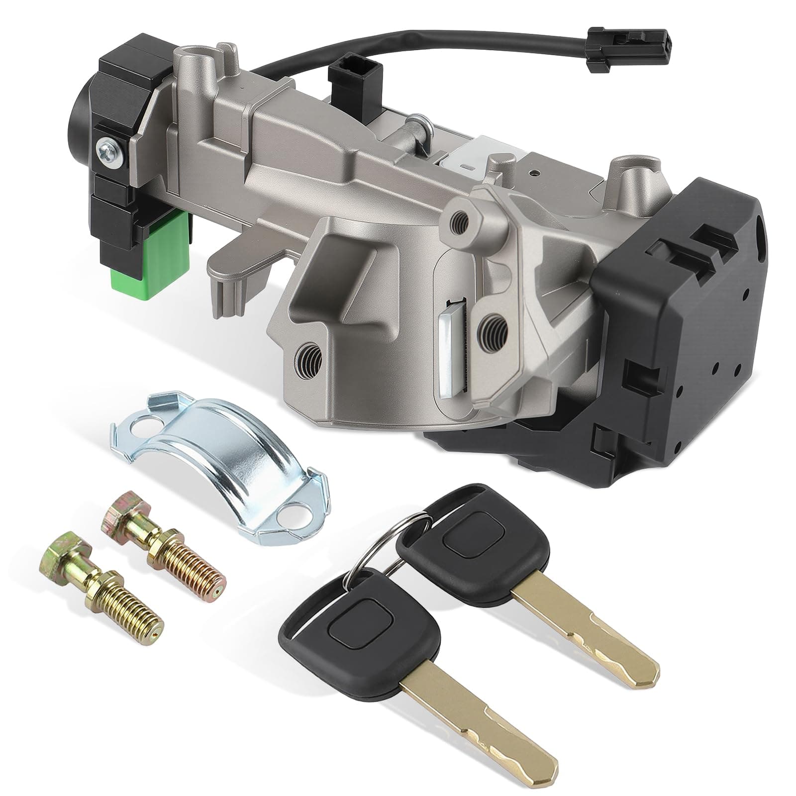 AUTOKAY 35100-SDA-A71 Ignition Switch Lock Cylinder Auto Trans with 2 Chip Keys Fits for Honda Accord Civic CRV