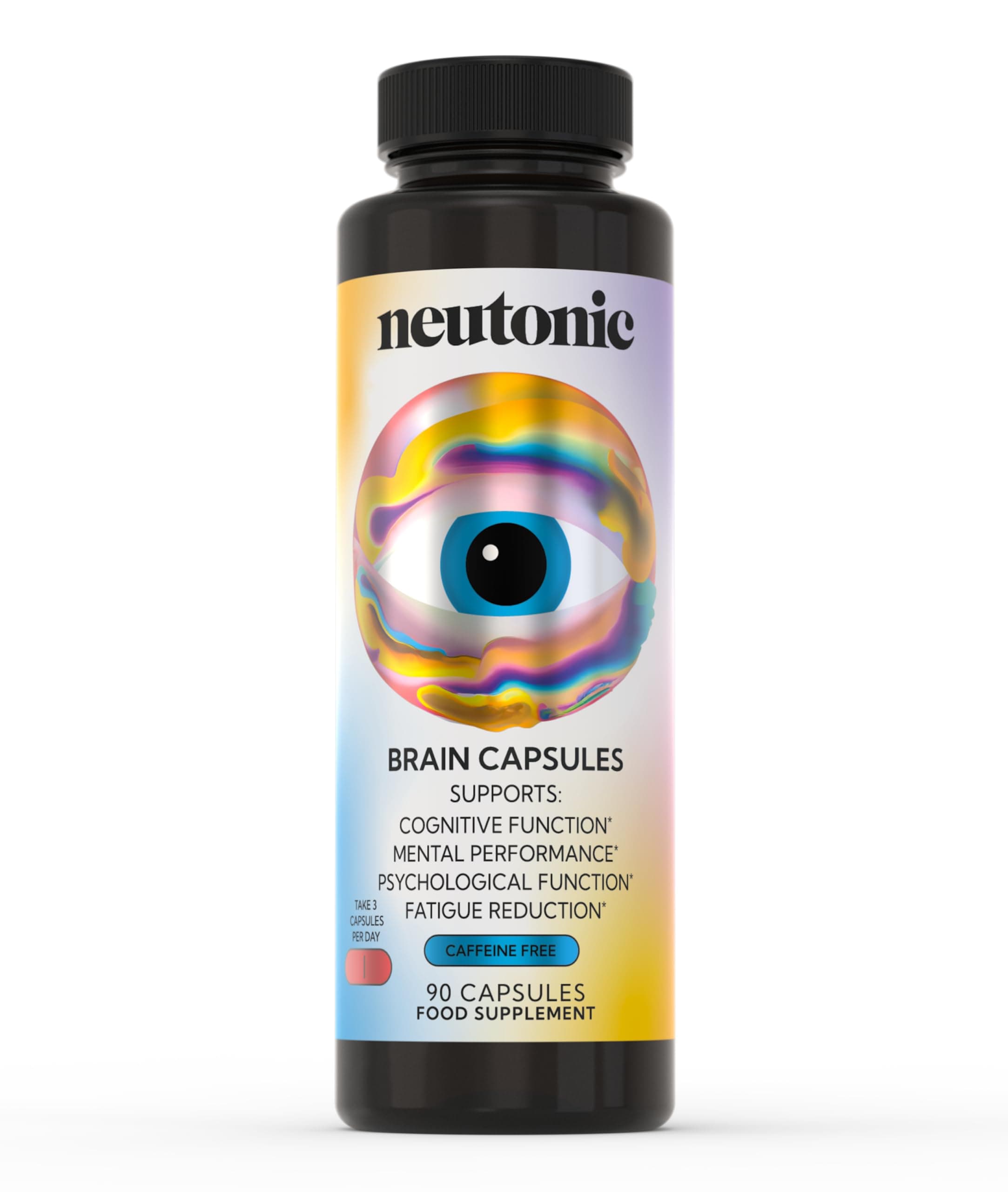 Neutonic | Nootropic Brain Capsules | Support Cognitive Function* & Memory** - Caffeine-Free, Research-Backed Nootropic Ingredients | Enhance Focus & Mental Performance | 90 Capsules