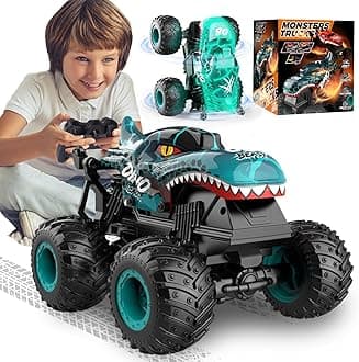Gohero Monster Truck Toys, 2.4Ghz Remote Control Monster Trucks for Boys Age 4-7, 1:20 Dinosaur Toys with Light & Music,RC Truck with Stunt, 360° Spin, Walk Upright& Drift, Dinosaur Toy for Kids 3-5.